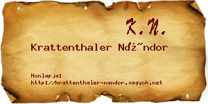 Krattenthaler Nándor névjegykártya