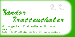 nandor krattenthaler business card